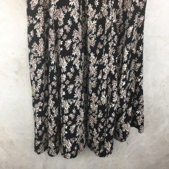 Vintage Studio Black and Tan Floral Maxi-Skirt Size Large - Picture 6 of 14